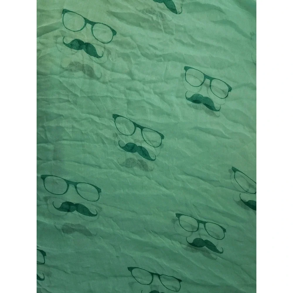 turqoise sheer scarf glasses mustache unbranded lightweight spring summer beachy